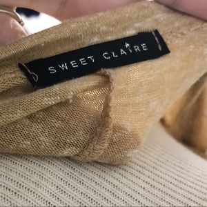 Sweet Claire | Tops | Sweet Claire Mustard With White Stripes Tee